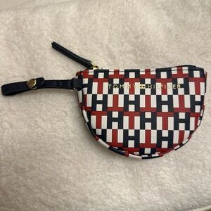 Tommy Hilfiger Red and Black Geometric Wristlet
